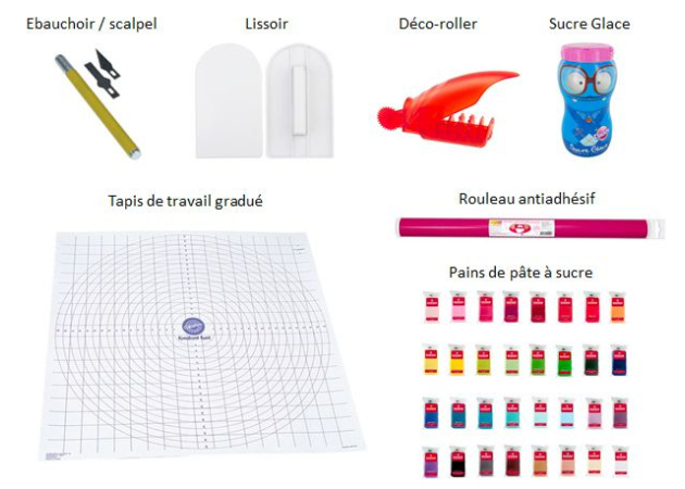 Matériel pour débuter la pâte à sucre